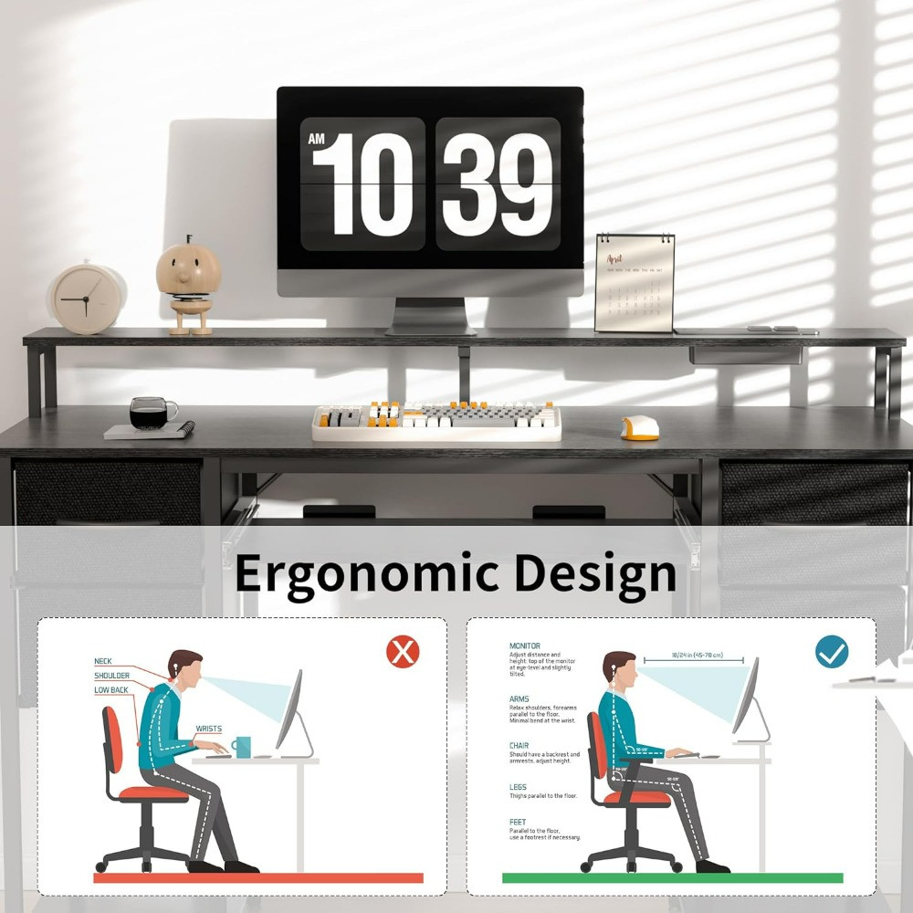 Ergonomic design comparison chart for desk setup